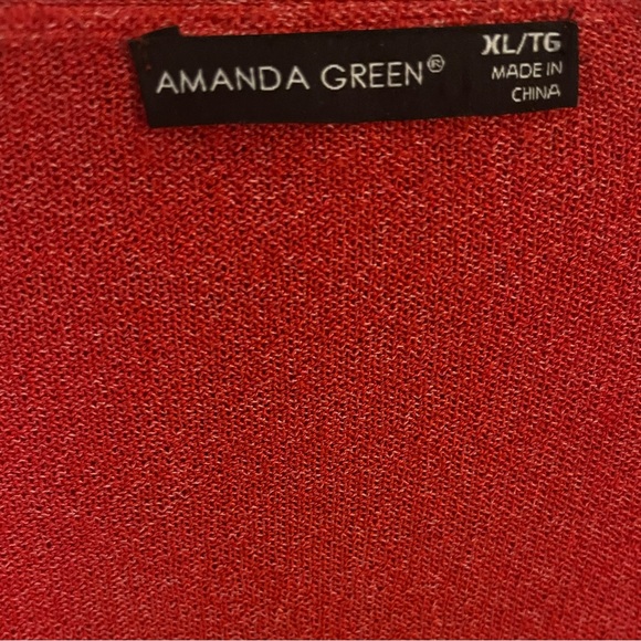 Amanda Green XL Red Cardigan Sweater - Picture 4 of 4